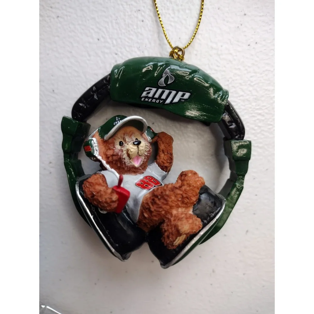 Dale Earnhardt Jr 88 NASCAR AMP Energy‎ Teddy Bear Ornament Collectible Trevco